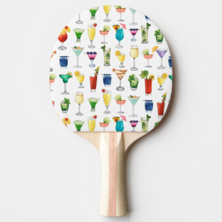 Vivid Watercolor Cocktail Pattern Tote Bag Ping Pong Paddle