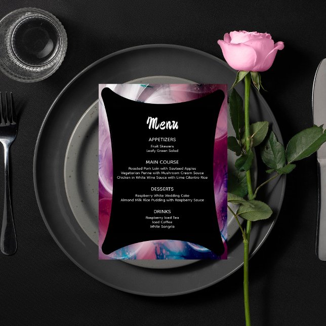 Vivid Watercolor Pink Wedding Menu (Creator Uploaded)