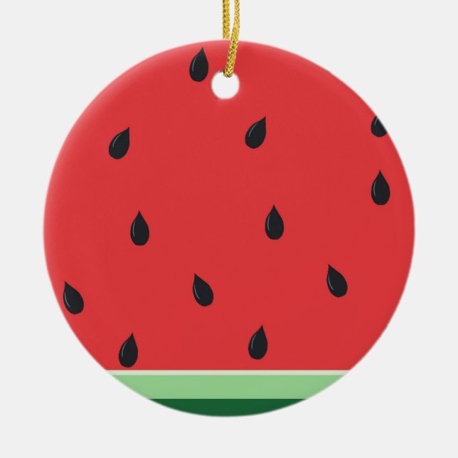 Vivid Watermelon Ceramic Ornament (Front)