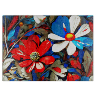 Vivid Wildflowers Cutting Board