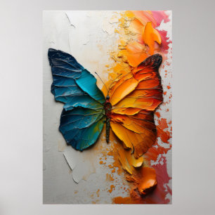Vivid Wings Oil Paint Butterfly Poster