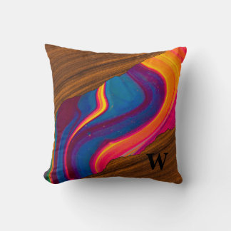 Vivid Wood Colourful River Cushion