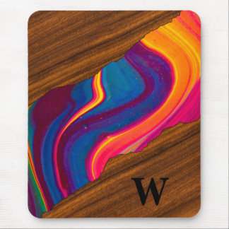 Vivid Wood Colourful River Mouse Pad