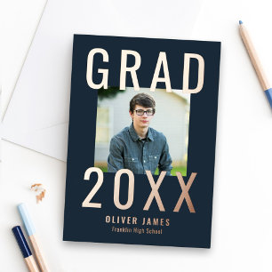 Vivid Year Foil Graduation Announcement Invite