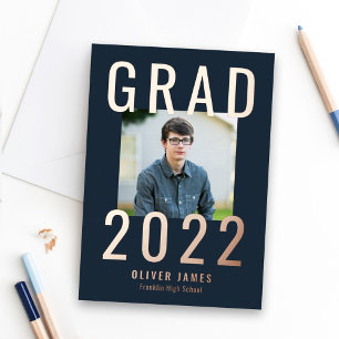 Vivid Year Foil Graduation Announcement Invite