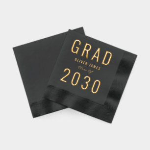 Vivid Year Modern Graduation Party Foil Napkins