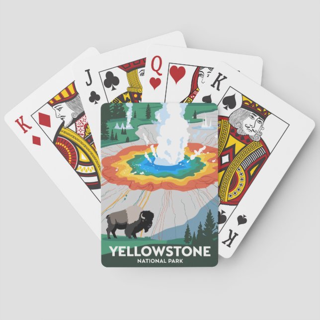 Vivid Yellowstone National Park Playing Cards (Back)