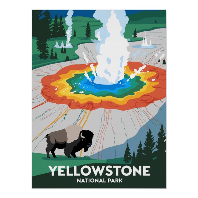 Vivid Yellowstone National Park Poster (Front)