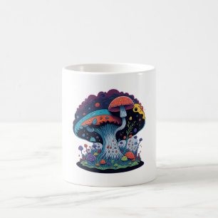 Vividly Detailed Watercolor Mushroom Art Coffee Mug