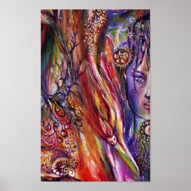 VIVIEN AND MERLIN Arthurian Legends Watercolor Poster (Front)