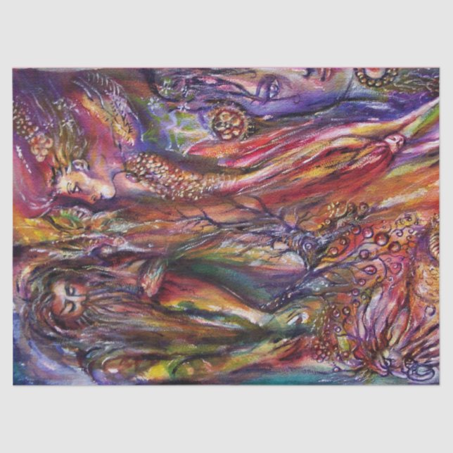 VIVIEN AND MERLIN Pink Purple Blue Fantasy Tissue Paper (Front)