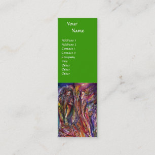 VIVIEN AND MERLIN Pink Purple Green Fantasy Mini Business Card