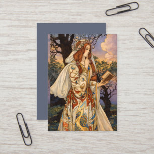 Vivien – Art Nouveau Enchantress Illustration Business Card