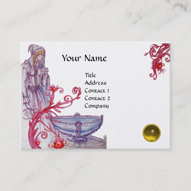 VIVIEN MONOGRAM gem yellow metallic gold Business Card (Front)