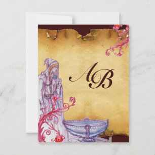 VIVIEN MONOGRAM  parchment purple Invitation