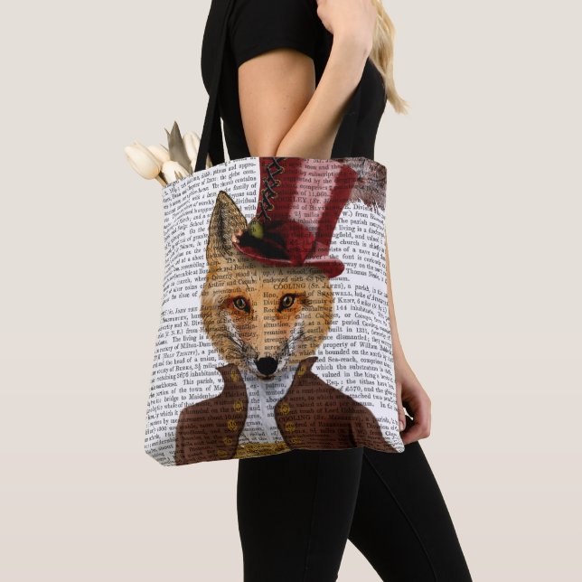 Vivienne Steampunk Fox Tote Bag (Close Up)