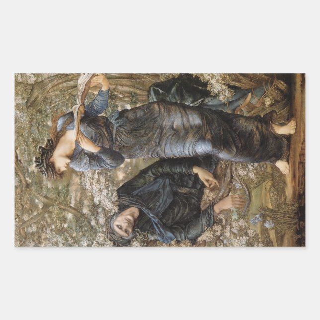 Vivien's Beguiling of Merlin (Edward Burne-Jones) Rectangular Sticker (Front)