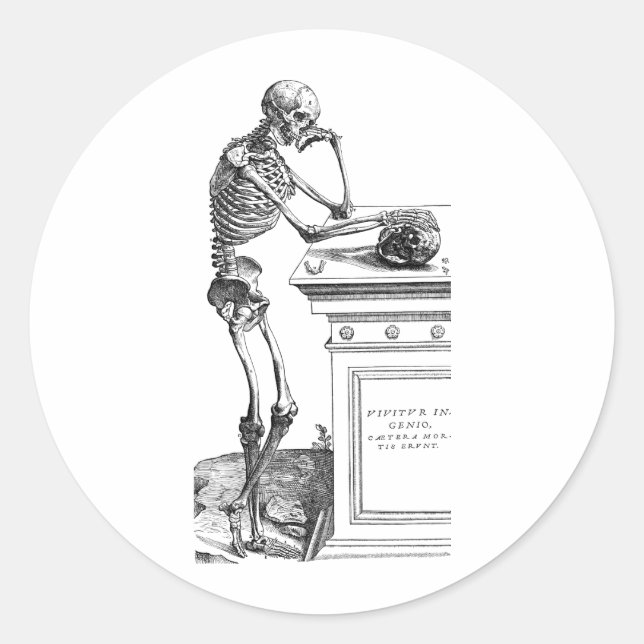 Vivitur Ingenio - Skeleton Classic Round Sticker (Front)