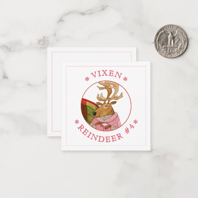 VIXEN REINDEER 2.5" Square Flat Card (Front/Back In Situ)