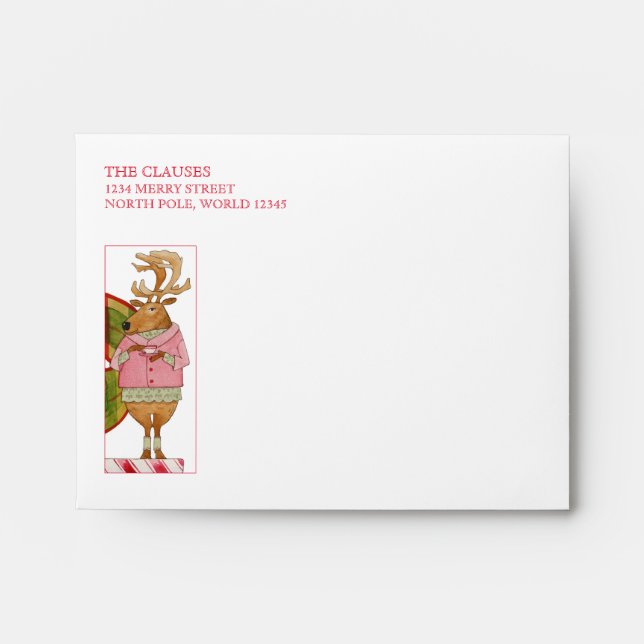 VIXEN REINDEER A2 Note Card Envelopes  (Front)