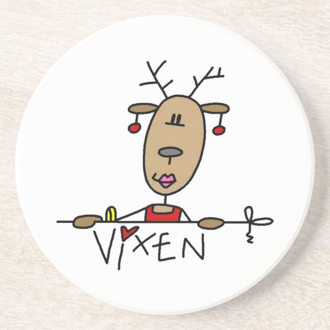 Vixen Reindeer Christmas Tshirts and Gifts Coaster (Front)