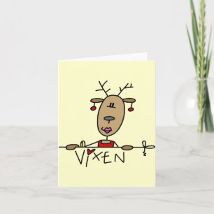 Vixen Reindeer Christmas Tshirts and Gifts Holiday Card