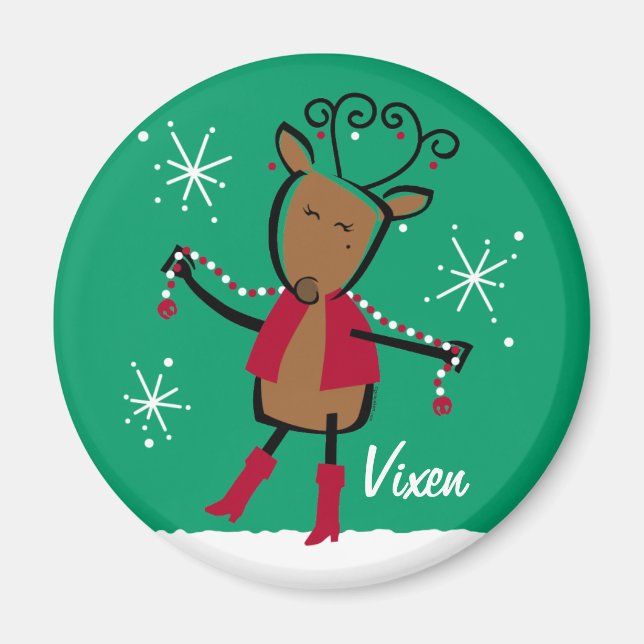 Vixen Reindeer Custom Magnet (Front)
