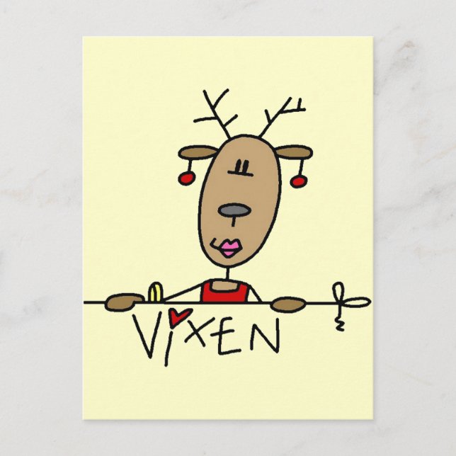 Vixen Reindeer Tshirts and Gifts Postcard (Front)