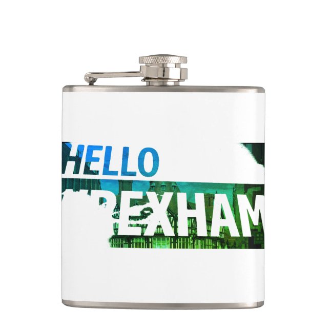 Viynl Wrexham welsh flask (Front)