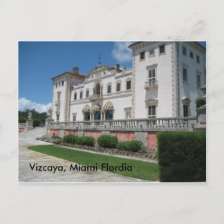 Vizcaya, Miami Flordia Postcard