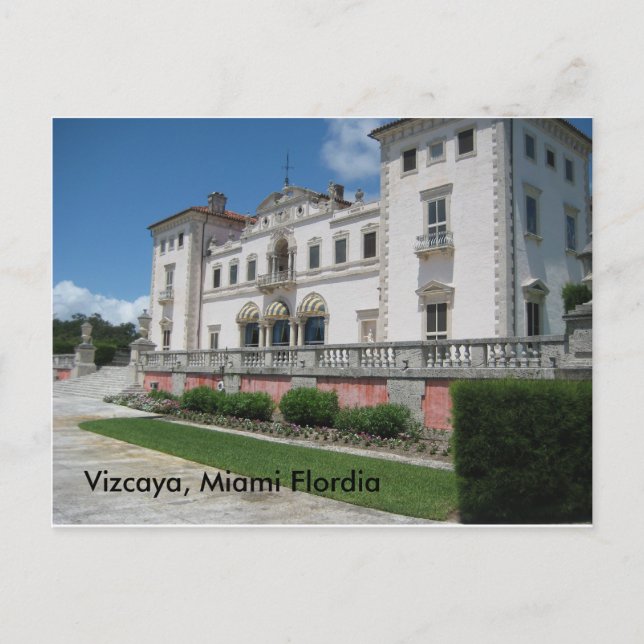 Vizcaya, Miami Flordia Postcard (Front)