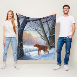Vizla Let It Snow Christmas  Fleece Blanket