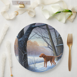 Vizla Let It Snow Christmas Paper Plate