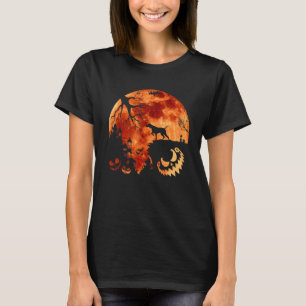 Vizsla And Moon Halloween Costume Pumpkin Dog T-Shirt