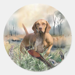 Vizsla  , Art  Classic Round Sticker