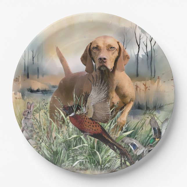 Vizsla  , Art  Paper Plate (Front)