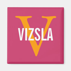 Vizsla Breed Monogram Design Magnet
