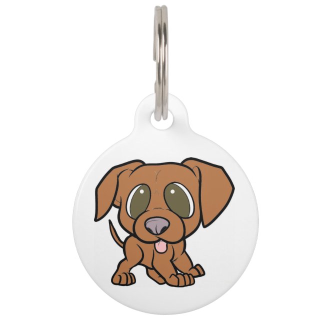 vizsla cartoon pet tag (Front)