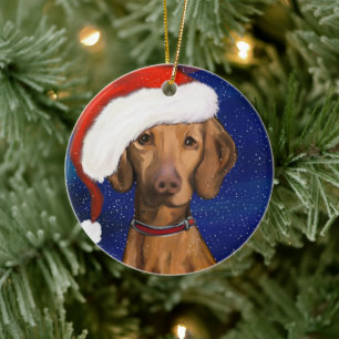 Vizsla Ceramic Ornament
