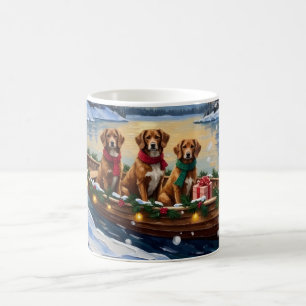 Vizsla Christmas Boat Holiday Coffee Mug