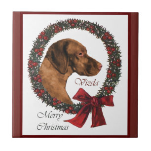 Vizsla Christmas Ceramic Tile