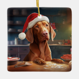 Vizsla Christmas Cookies Festive Holiday Ceramic Ornament