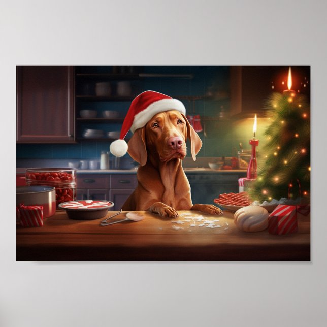 Vizsla Christmas Cookies Festive Holiday Poster (Front)