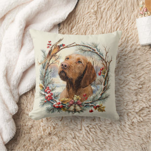 Vizsla Christmas Cushion