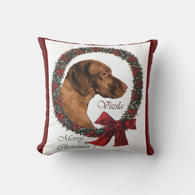 Vizsla Christmas Cushion (Front)