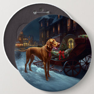 Vizsla Christmas Festive Season 6 Cm Round Badge