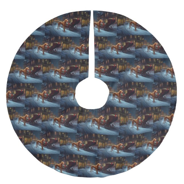 Vizsla Christmas Festive Season  Brushed Polyester Tree Skirt (Front)