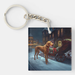 Vizsla Christmas Festive Season  Key Ring
