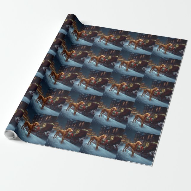 Vizsla Christmas Festive Season  Wrapping Paper (Unrolled)