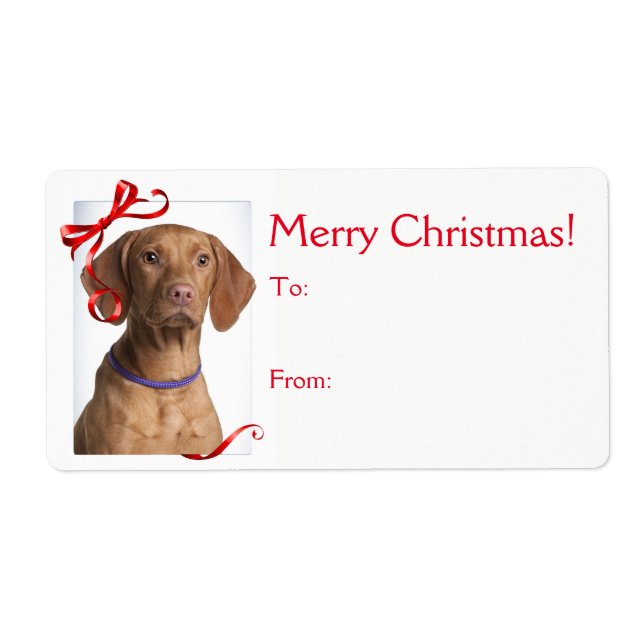 Vizsla Christmas Gift Stickers (Front)